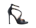 Sandalo alto ALBANO 5592 Nero donna – nappa con doppio cinturino