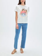 T-Shirt stampa animale con palma Lola Casademunt LS2615019 Bianco