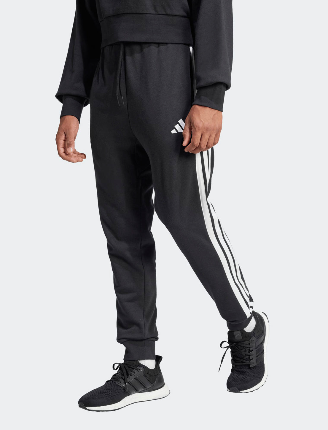 Pantalone Sportivo ADIDAS Essential 3-Stripes French Terry JD1881 Nero/Bianco Uomo