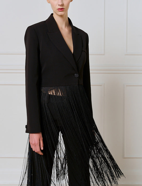 Blazer con frangie ACCESS FASHION 54-1073-168 Nero Donna