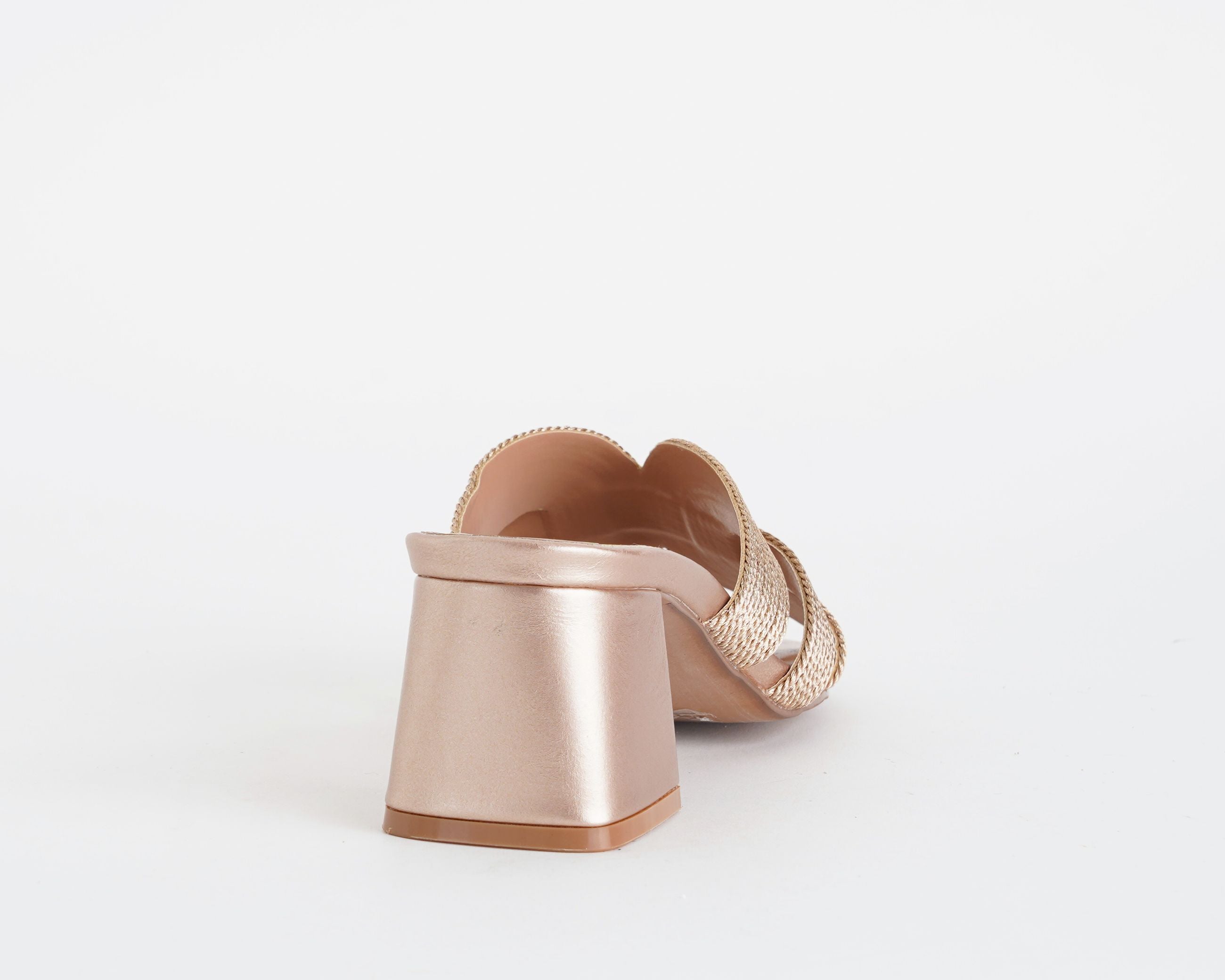 Sandalo donna EXE Polina-545 Pink Gold in similpelle con tacco 55 mm
