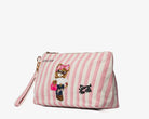 Pouch Sécret Pon-Pon Saint Tropez Pouch Beige/Rose Donna – chiusura zip, gancio polso, H.19xL.30xP.12 cm
