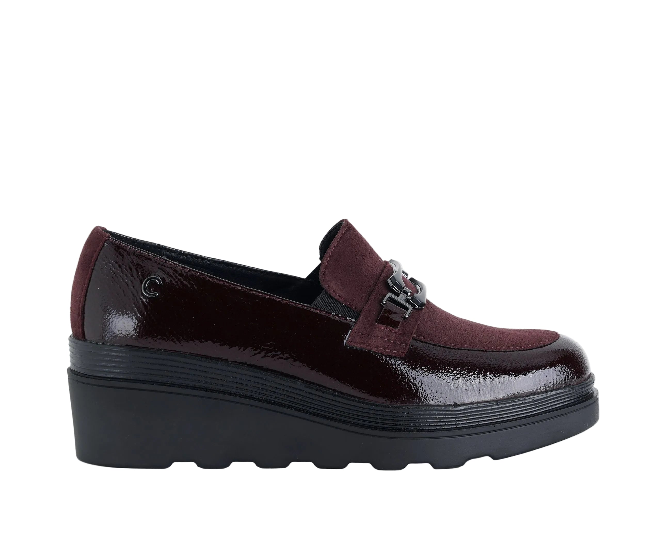 Mocassini in vernice e camoscio Cinzia Soft IV4625932 001 Bordeaux/Vino Donna