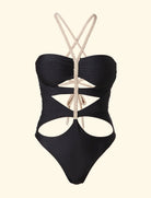 F**K FK26-SW0452BK trikini nero cut-out lurex