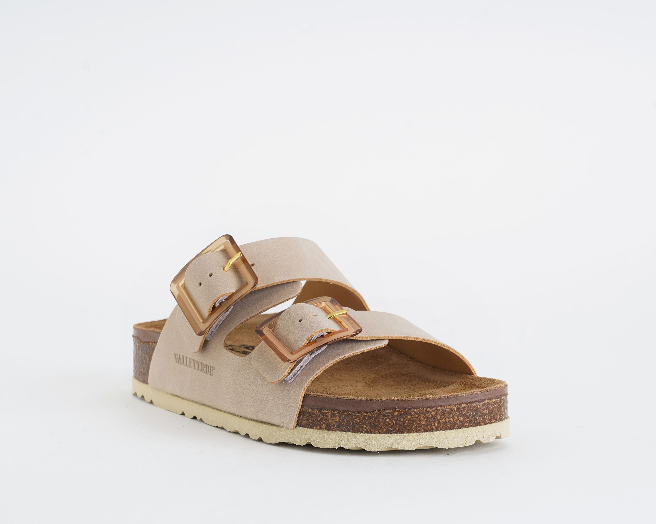 Sandalo VALLEVERDE VH31801BC BEIGE - nabuk, fibbie regolabili, donna