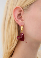 Orecchini Nalì Sof Cuore Con Pietre LNOR0146 Oro/Rosso
