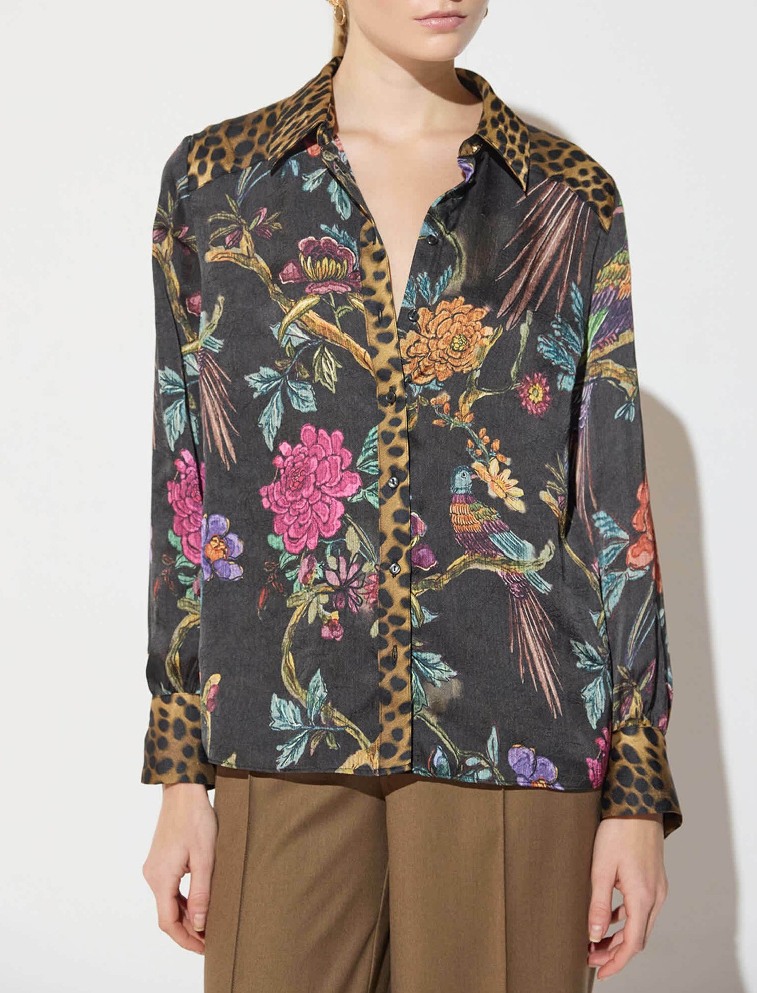 Camicia a fantasia Lola Casademunt MF2615017 Brown/Multic. Donna
