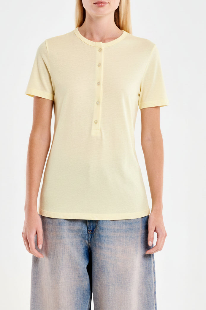 T-Shirt misto lino Vicolo UAB0025 Bianco Donna