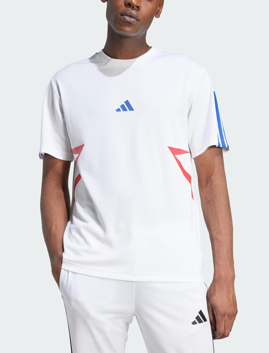 T-Shirt ADIDAS Tiro Cb Tee JN2578 Bianco/Rubino/Blu semilucido Uomo