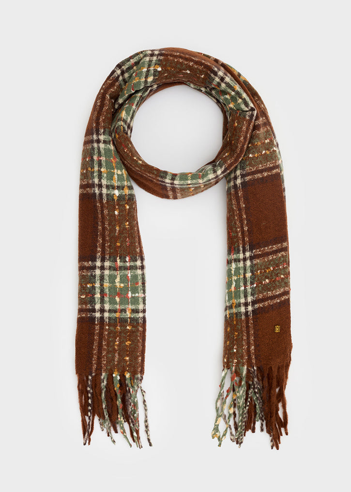 Sciarpa NALI' Gery Check LASC0308 Marrone/Verde Donna