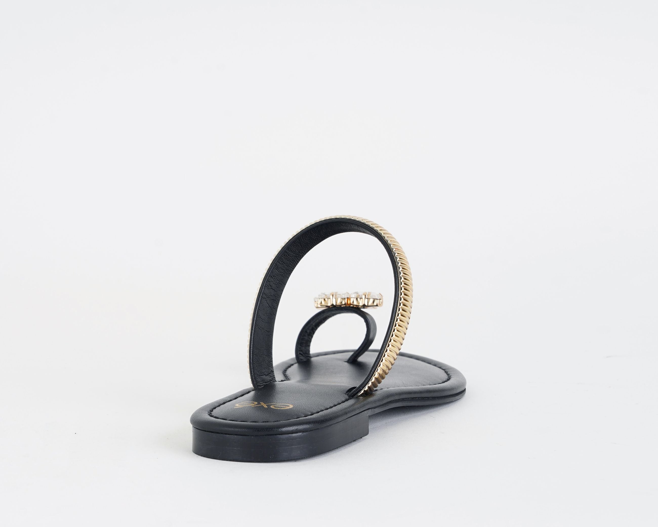 Sandalo basso donna EXE Margot KS.26.152 nero, sottopiede in pelle e suola in gomma