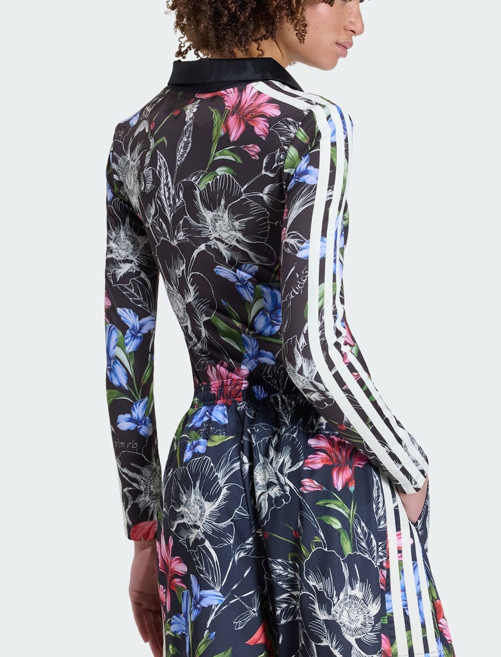 Bodysuit Adidas X Farm Rio KR0233 Nero / Bianco crema / Multicolore