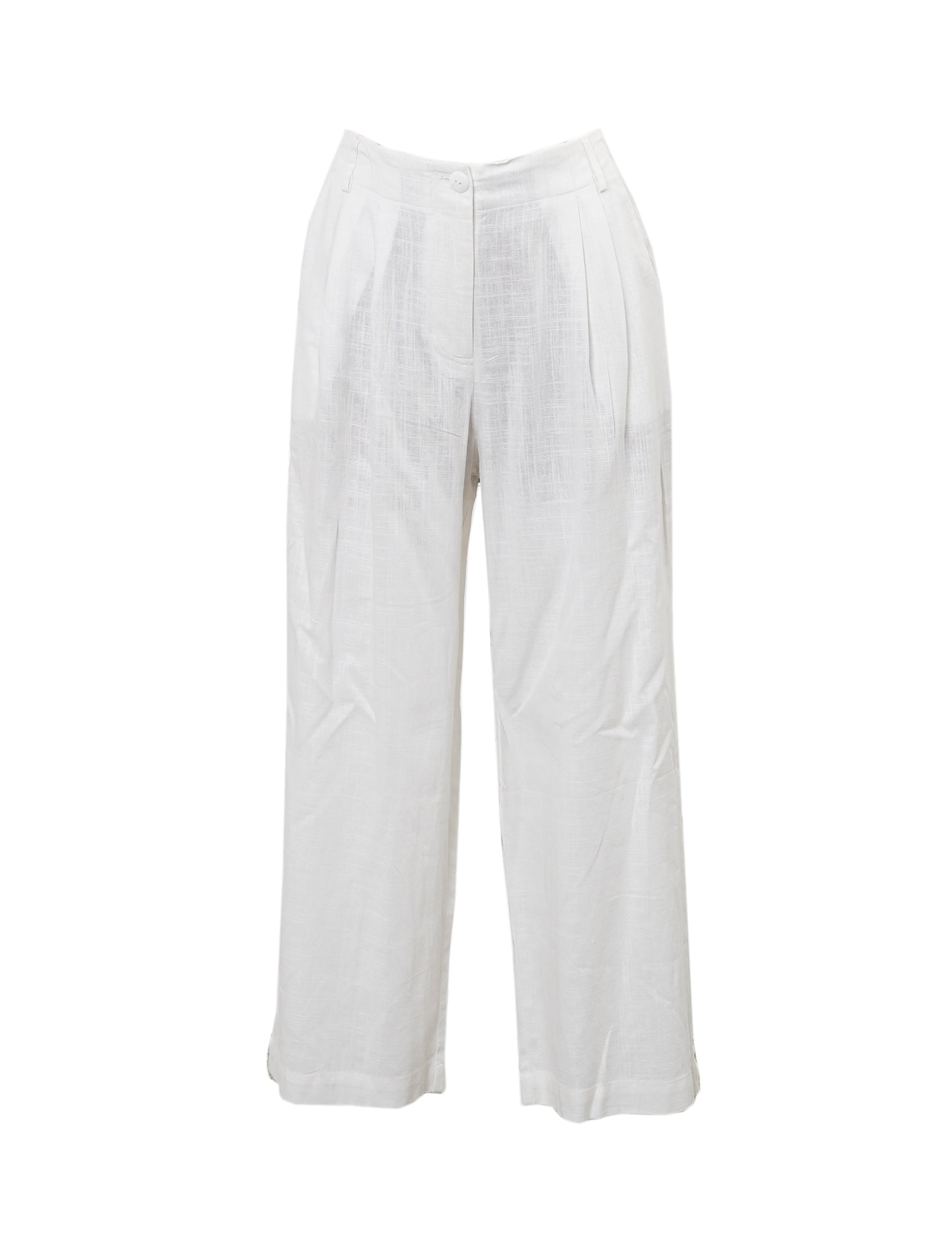Pantaloni in misto lino Aggel SS64110F Ecru