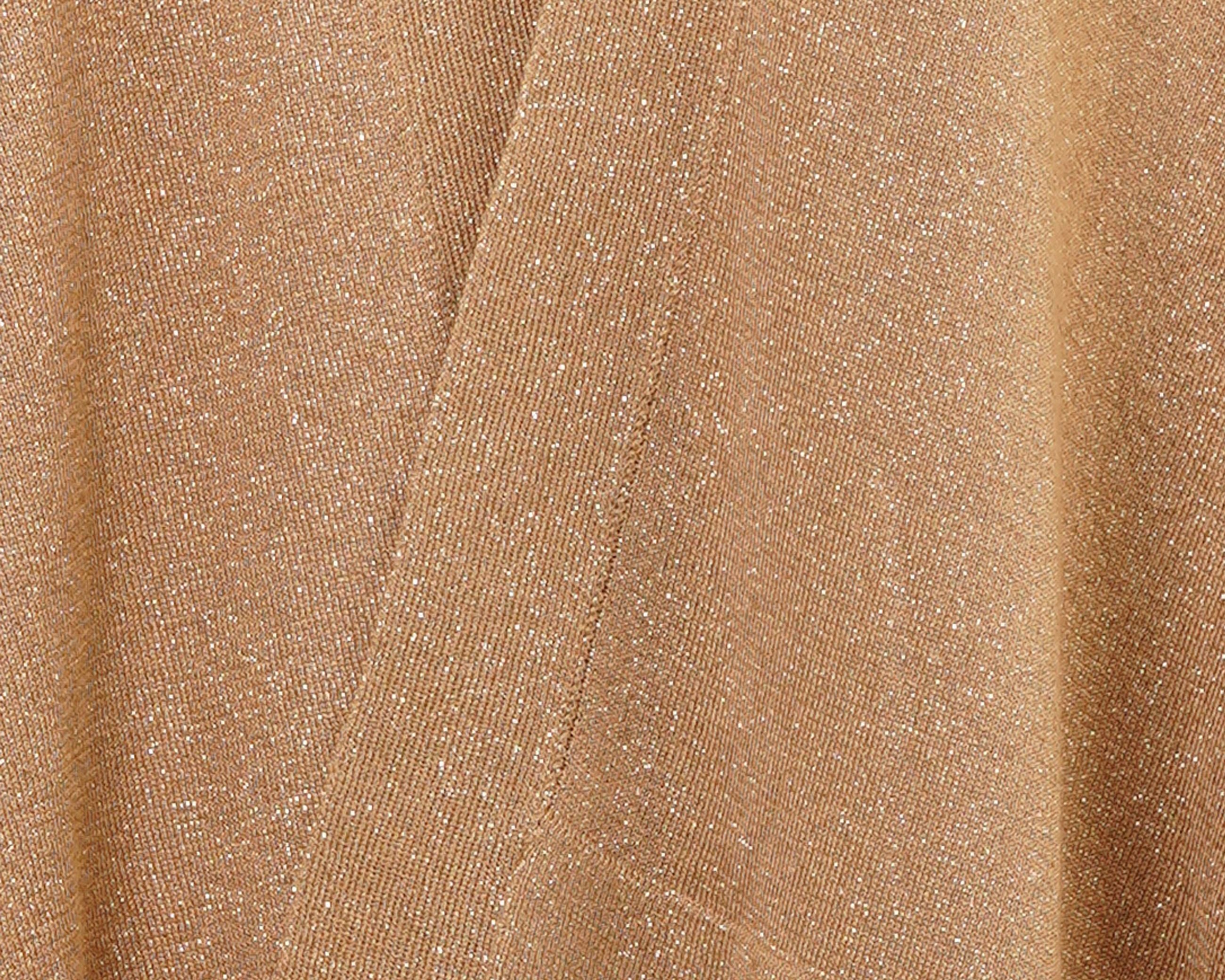 Cardigan in lurex Aggel SS02001K Tan Gold 