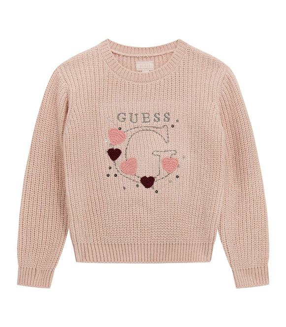 Maglione con ricamo GUESS K5BR03 Pink Sugar Bambina