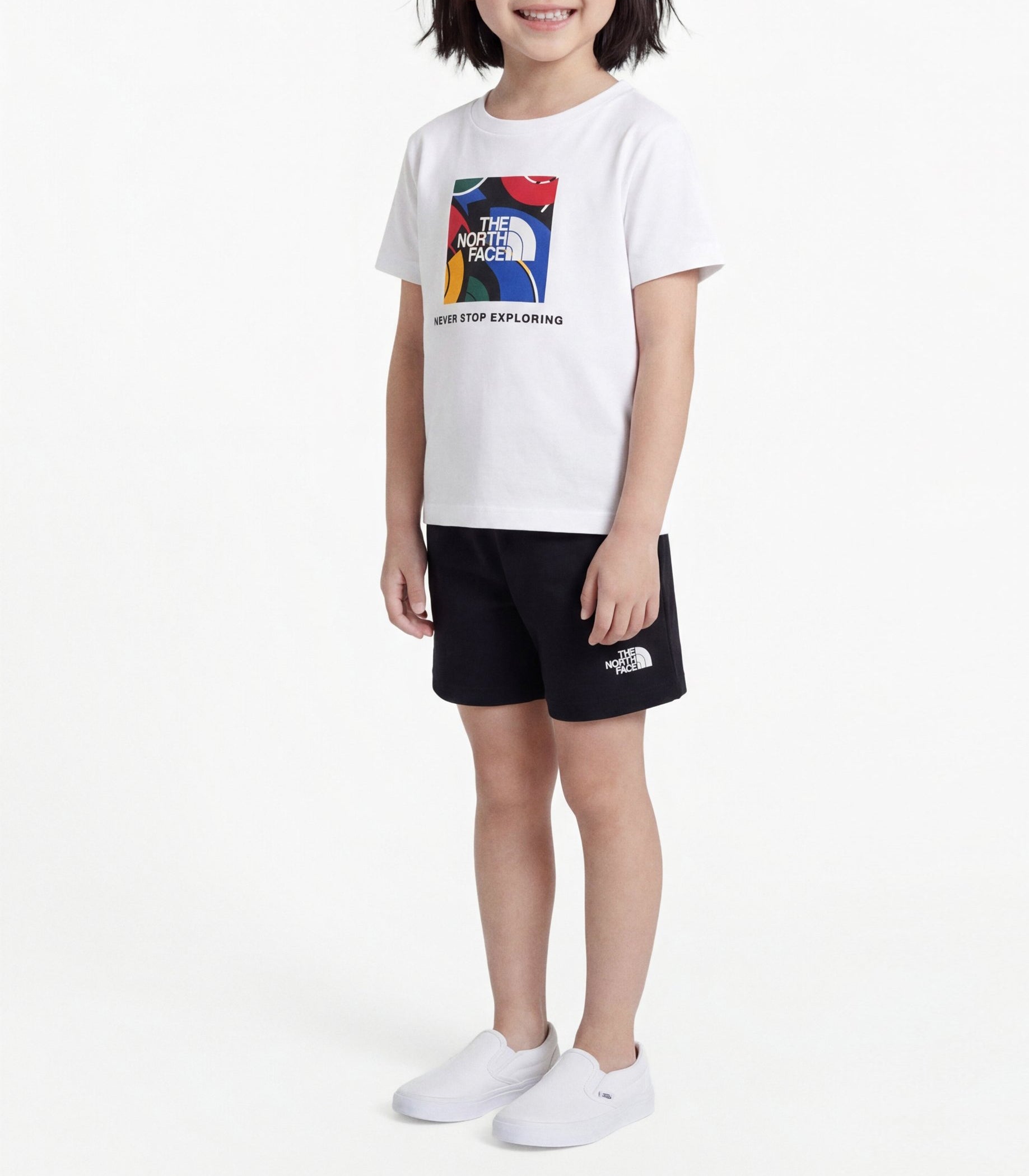 THE NORTH FACE NF0A8G1HLA91 Set T-Shirt e Shorts NSE Box Play Regular colore Bianco/Nero (TNF White/TNF Black)
