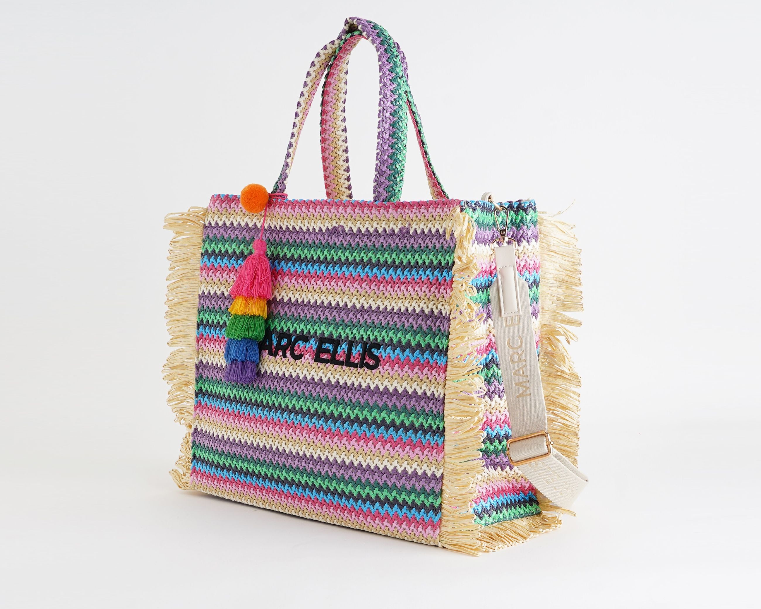 Borsa a mano Marc Ellis Buby S.Claire L Donna – Pink – vista laterale, profilo con struttura rigida e finiture logate
