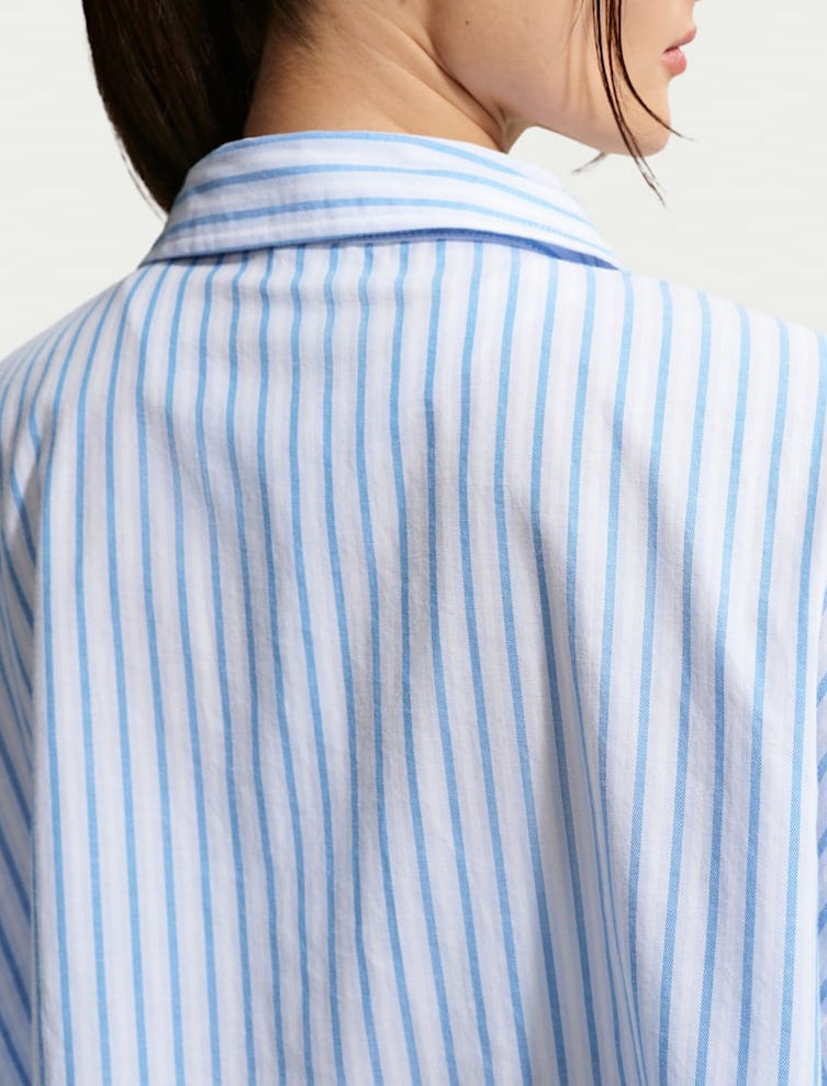 Nike Camicia Oversize Sportswear Chill Poplin II4228-435 Lt Photo Blue donna