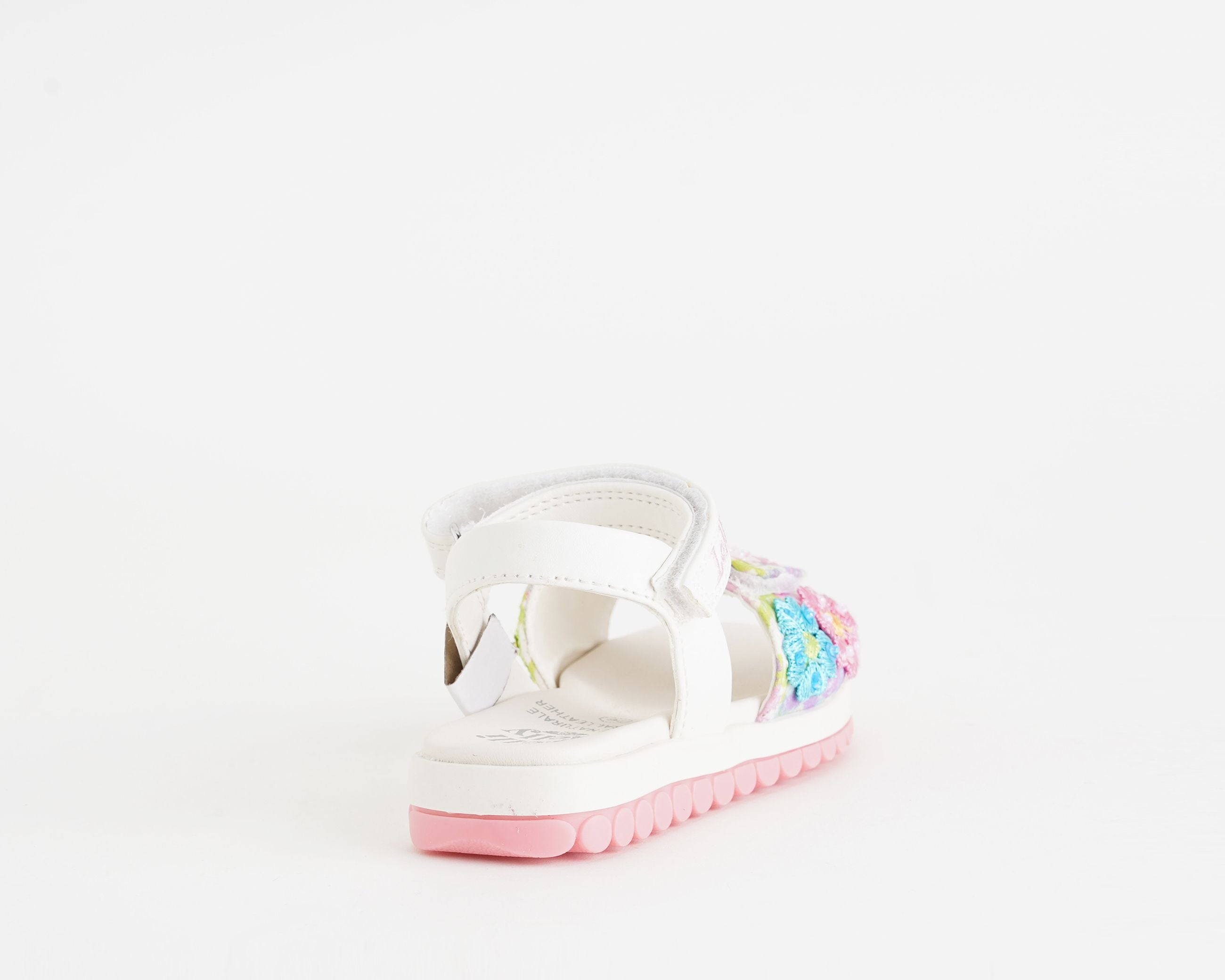 Sandalo Lelli Kelly Eloise bambina bianco fantasia floreale con perline e paillettes ricamate