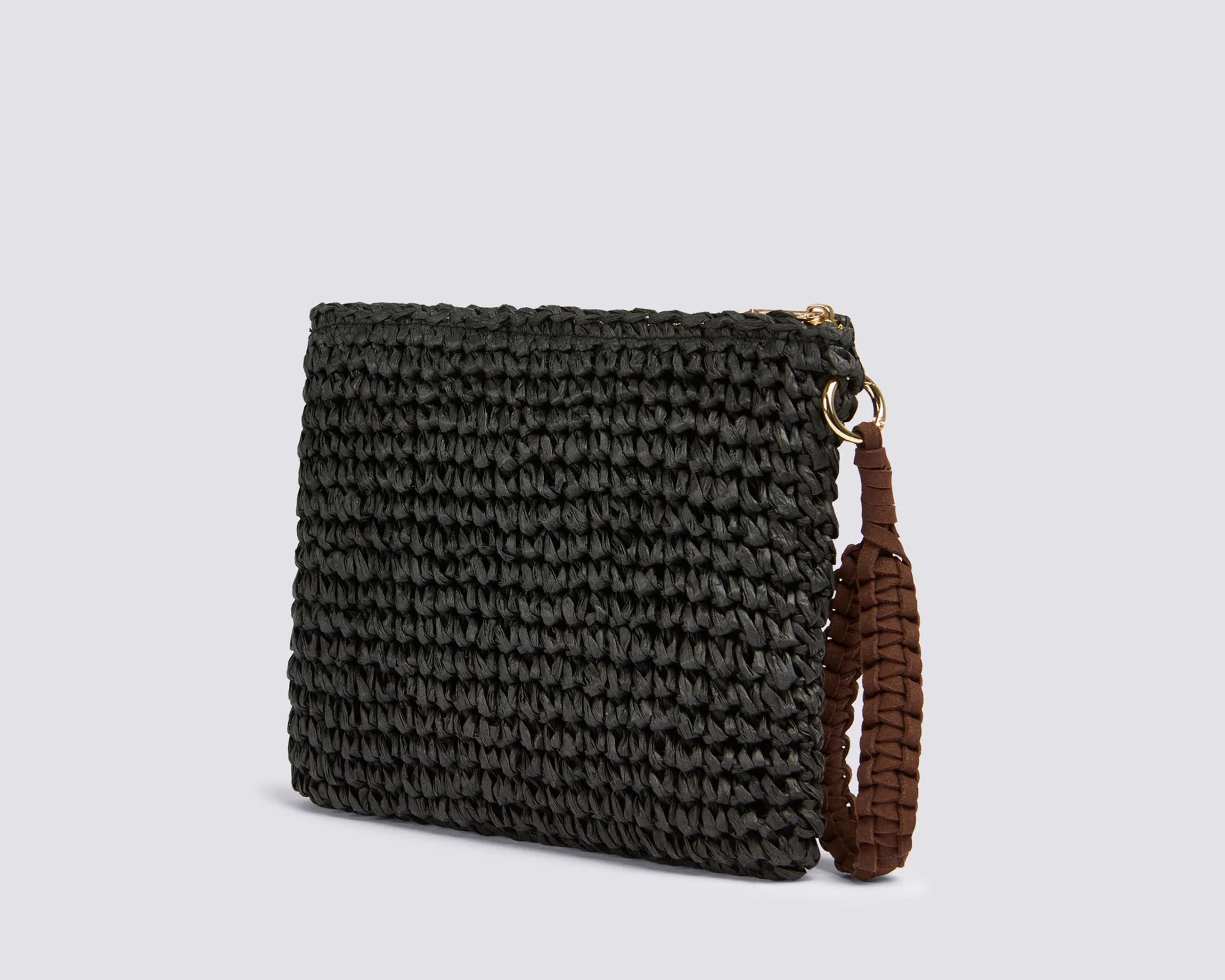 Mini Borsa in paper straw Sundek AW740ABPA100 Black