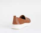 Mocassino Melluso 055043Q tan da donna in pelle, calzata slip-on con elastico e suola in gomma
