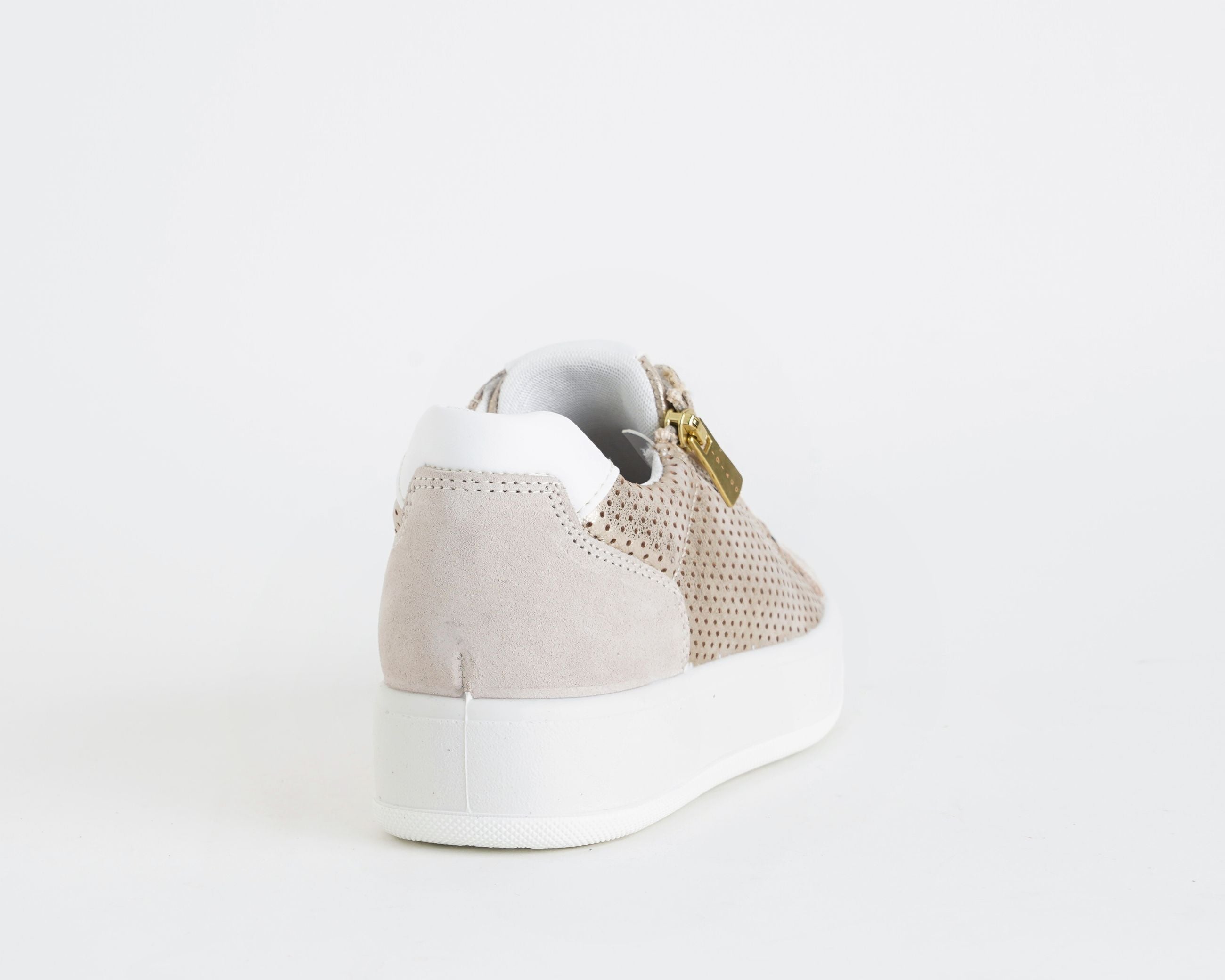 IGI&CO 1144544 sneakers donna pelle laminata scamosciata zip laterale colore Platino