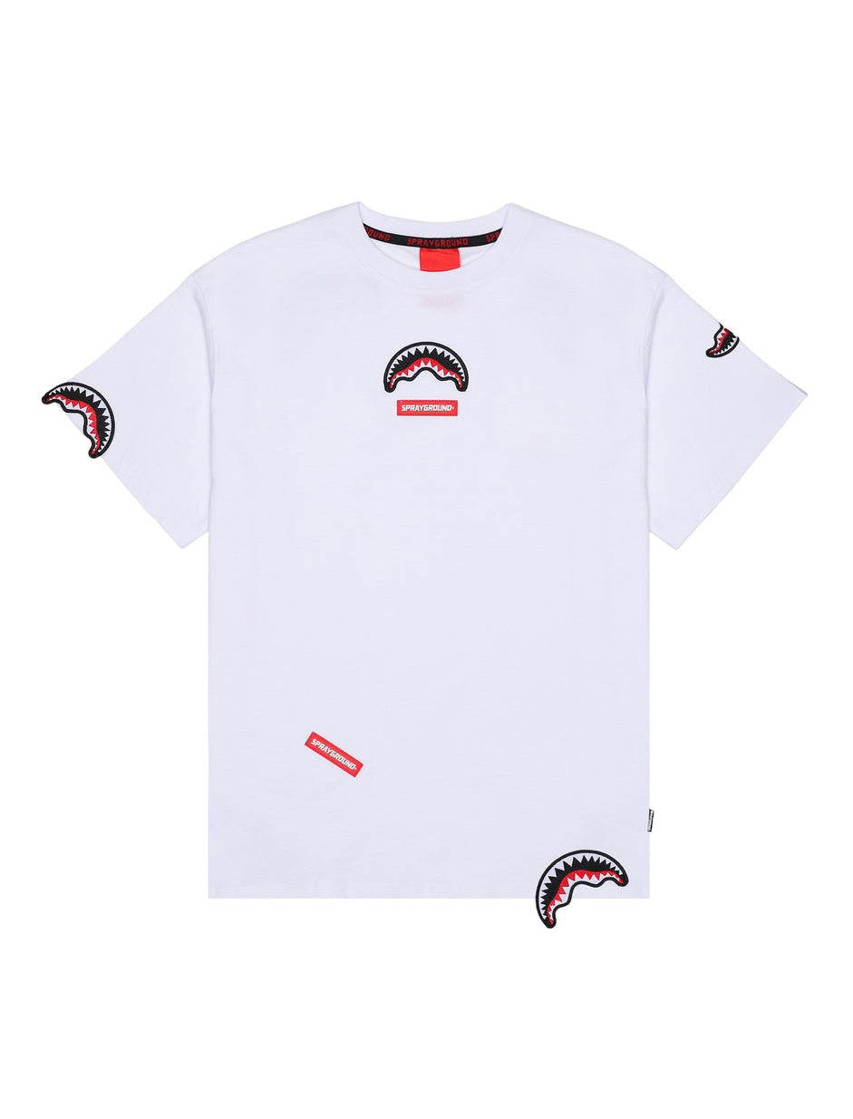 SPRAYGROUND SP846WHT T-Shirt Sharkpatches Uomo Bianco
