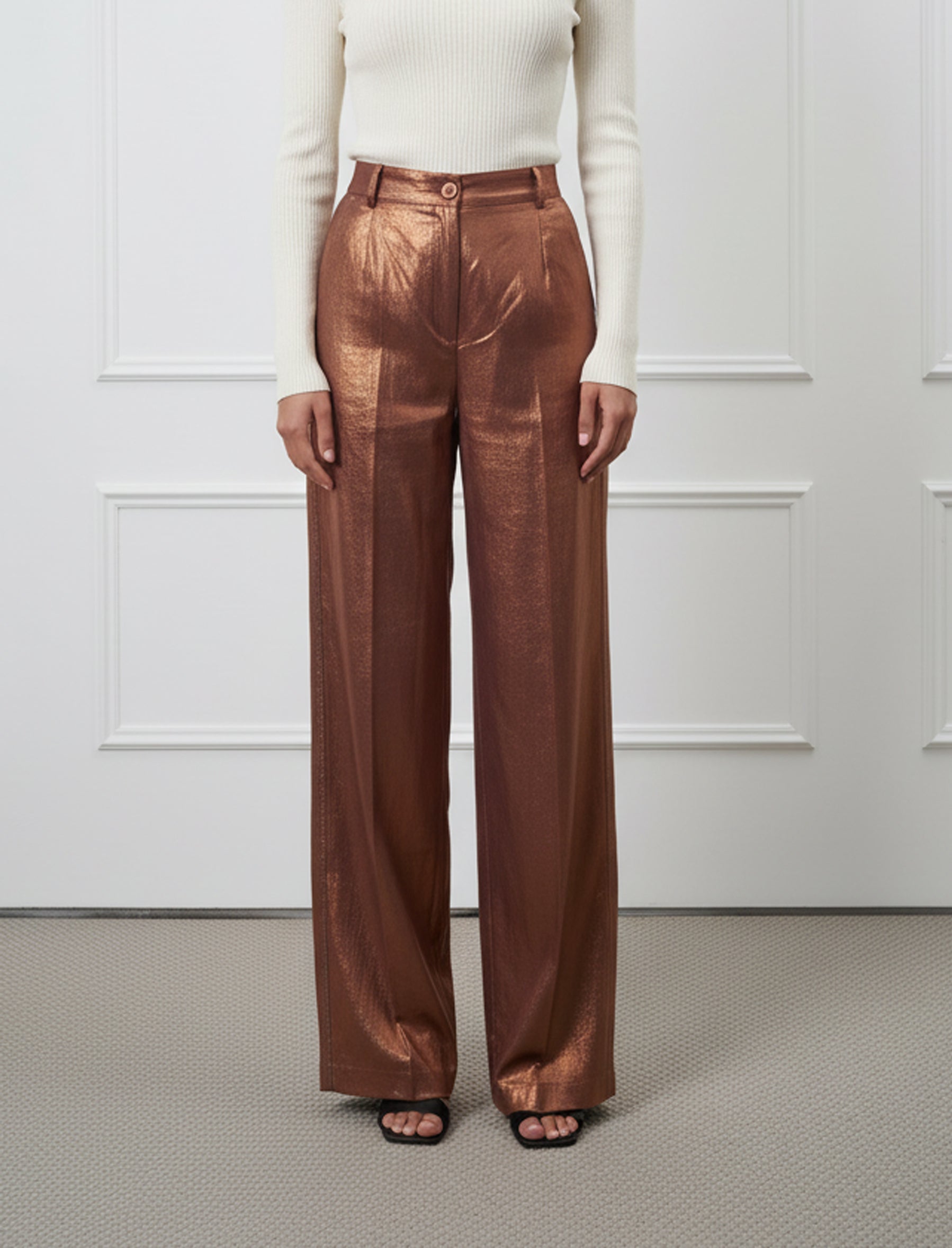 Pantaloni in lino Aggel SS64116KF Mocca 