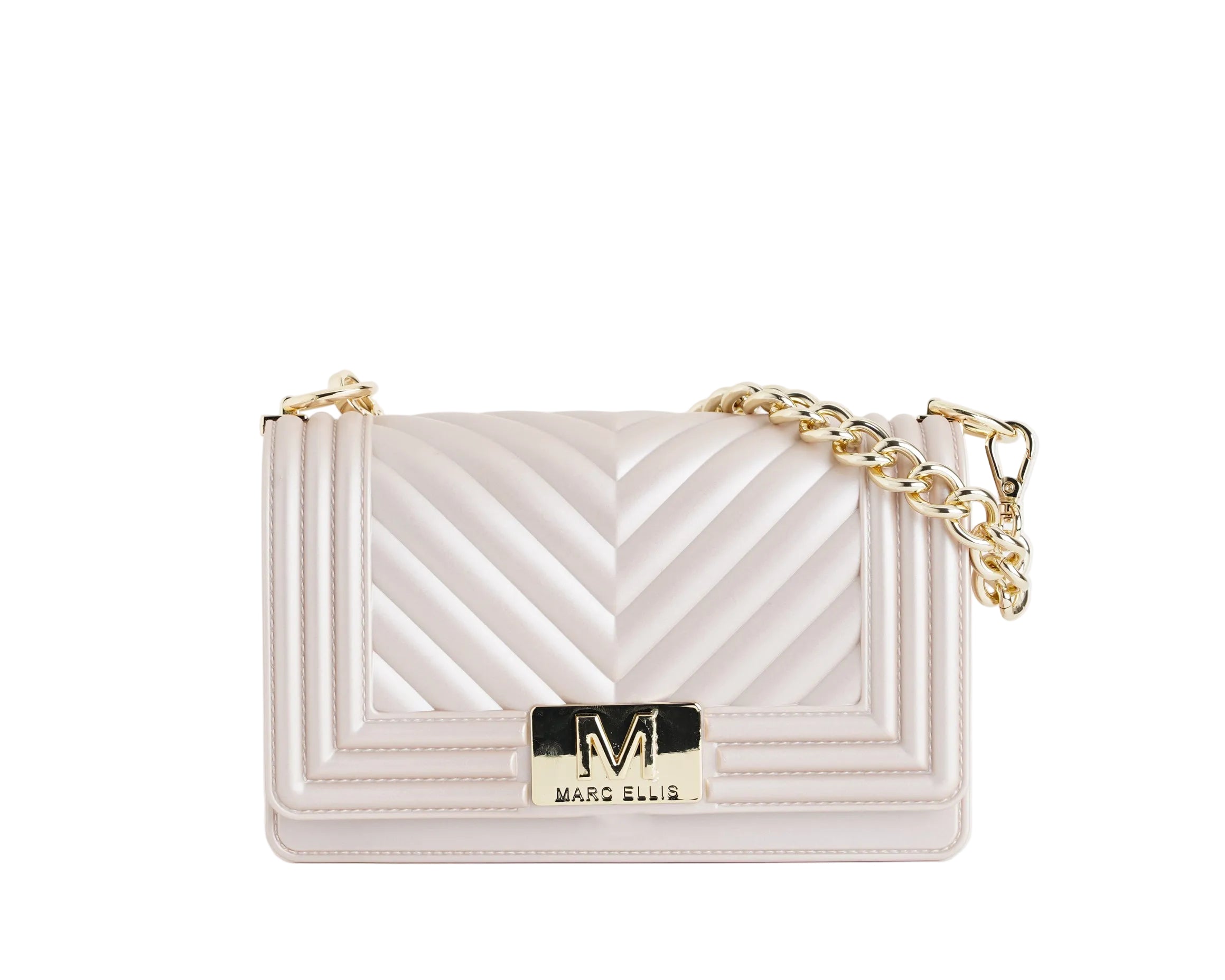 Borsa a spalla Marc Ellis Flat S Donna Light Tan Light Gold - Vista frontale