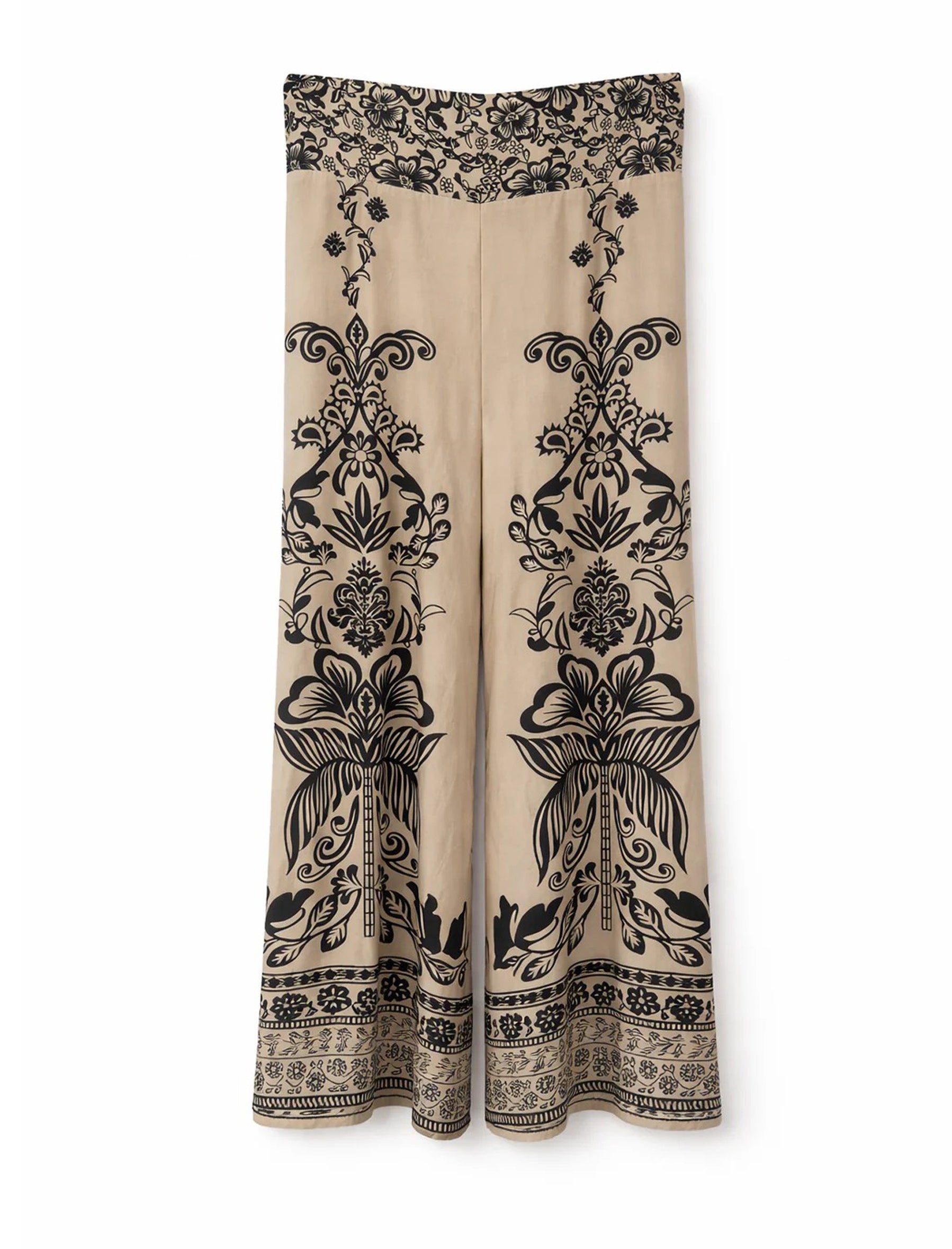 Pantaloni a palazzo Pahiesa PAG2603 Ecru/Black