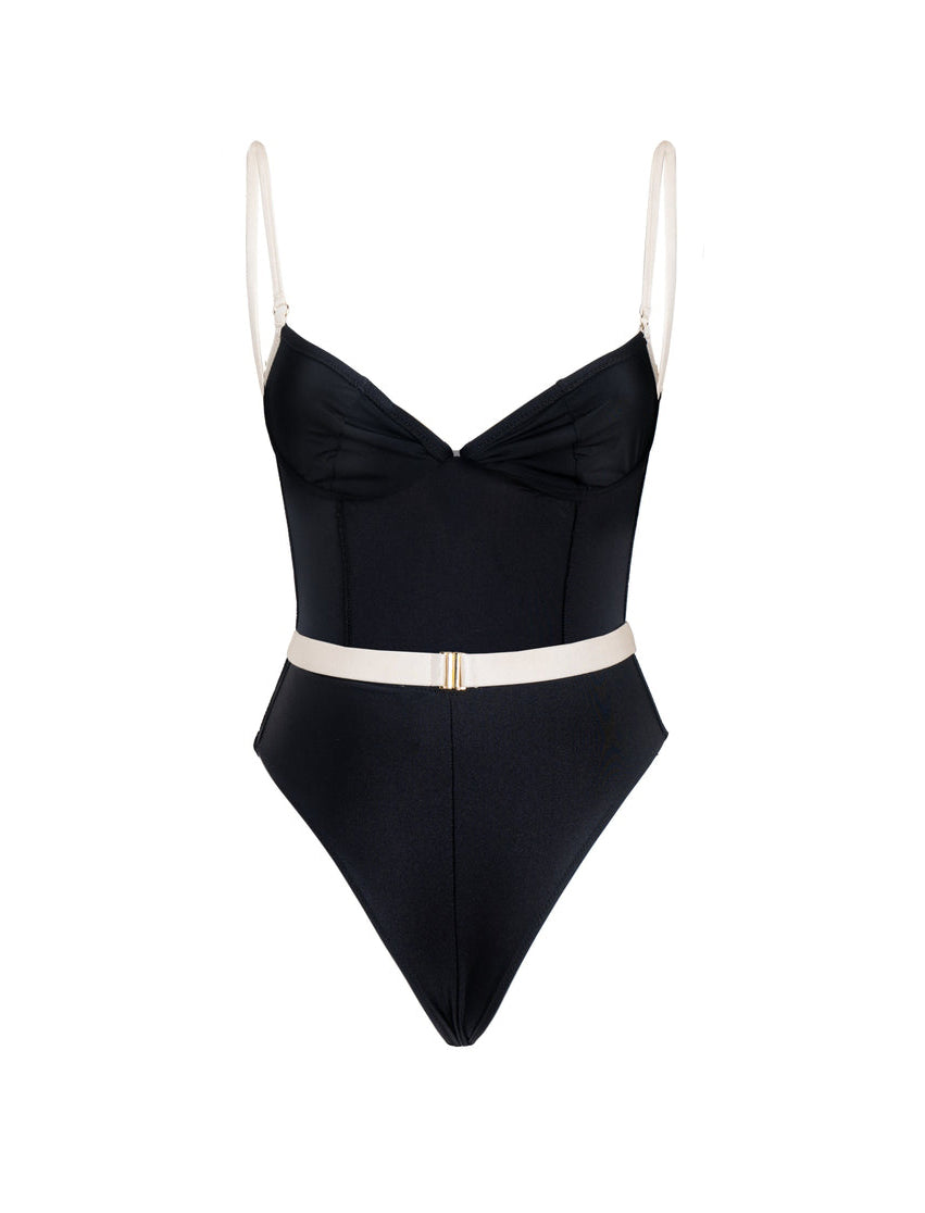 CINDY ONEPIECE ISABEL BEACHWEAR Black/Almond