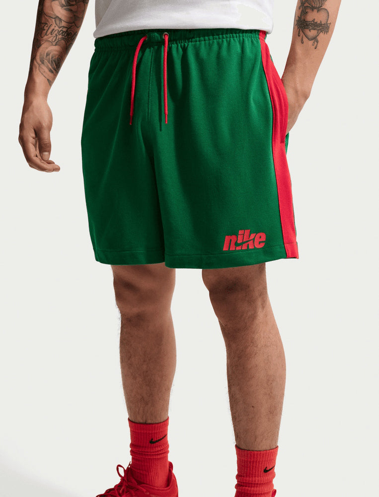 Shorts Nike Sportswear Club Knit Flow IF0709-302 uomo colore Pine Green/University Red