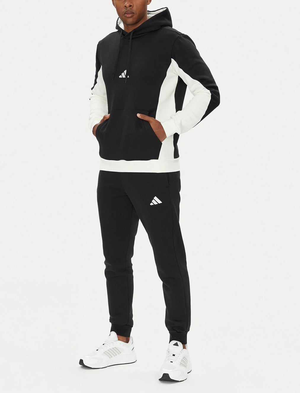 Tuta ADIDAS Fleece Colorblock Regular Fit KB5264 Nero/Bianco Uomo