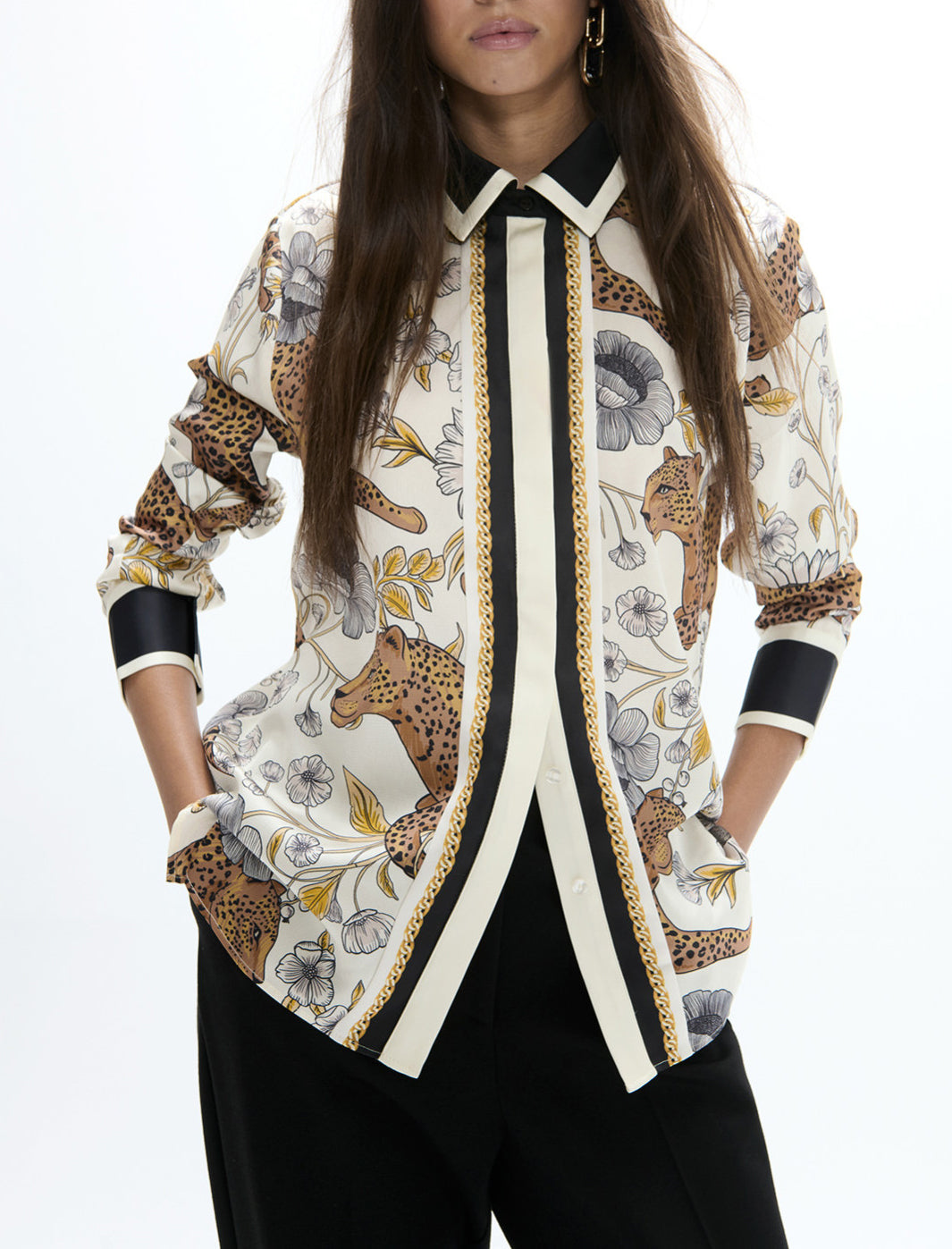 Camicia stampata Lola Casademunt LF2615007 20Z Crudo/Multicolor Donna