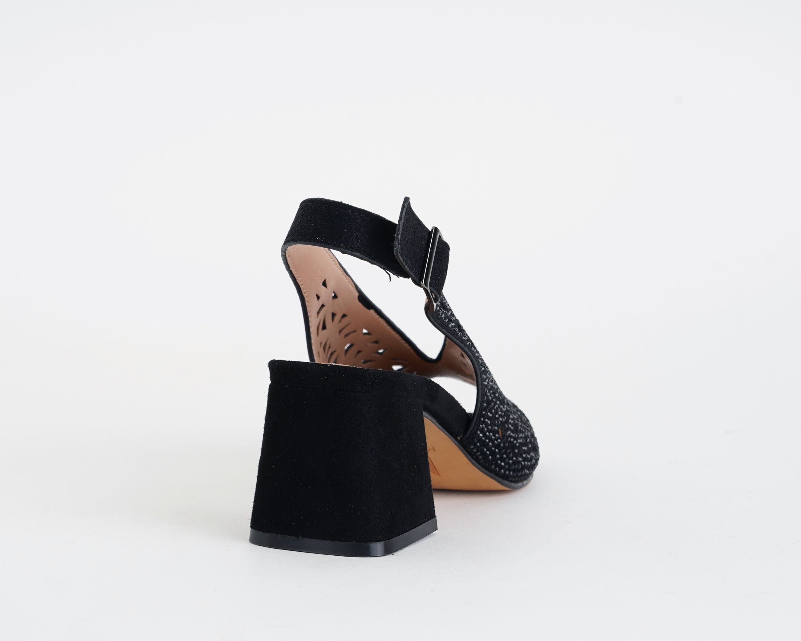 Sandalo alto MELLUSO N653Q NERO - suede con strass, tacco 60 mm, donna