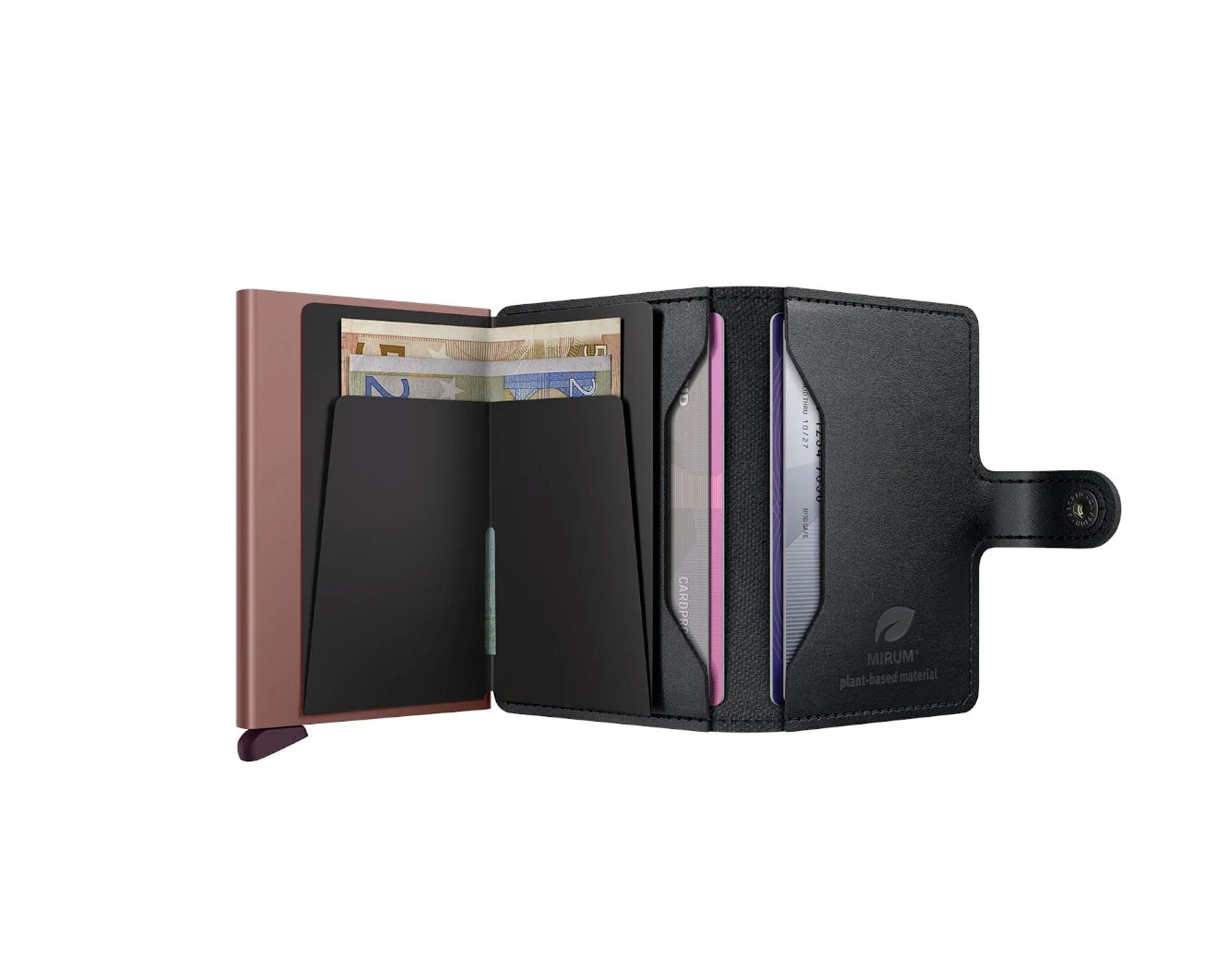 Portafoglio Secrid MMI-Black-Rose colore Black/Rose – miniwallet con Cardprotector RFID in alluminio

