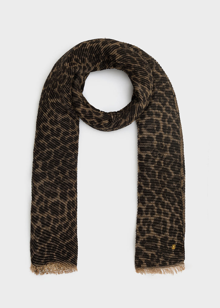 Sciarpa NALI' Animalier Lurex Plisse LASC0293 Oro/Nero Donna