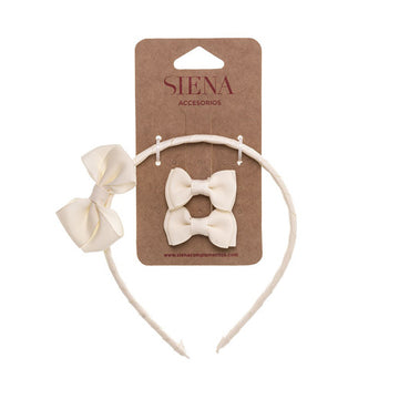 Set fiocco e cerchietto Bambina SIENA