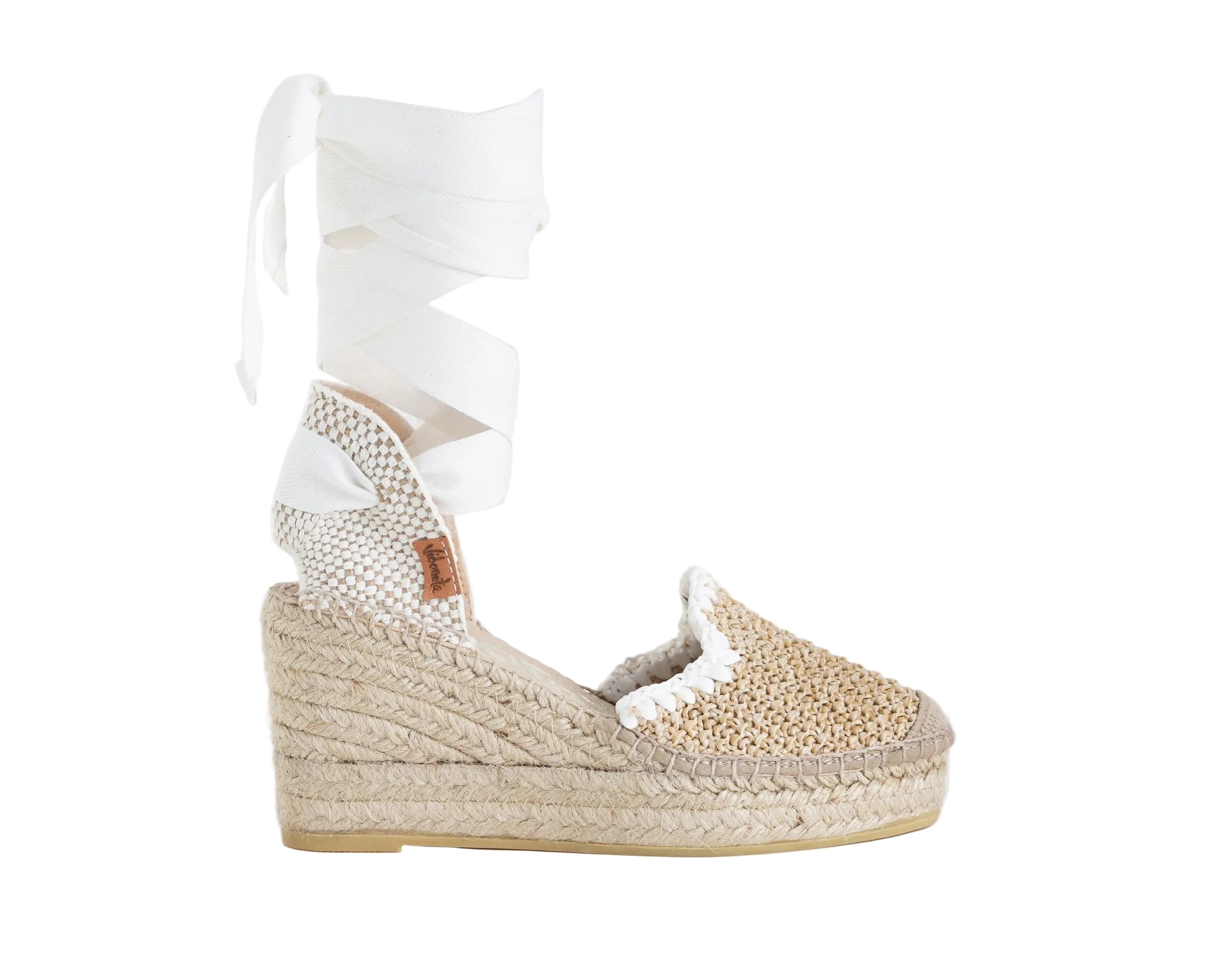 Vidorreta 0247 Ceilan Espadrillas Raffia Zeppa Lacci Donna VIDORRETA Natural Blanco