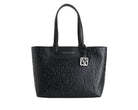 Shopping Bag ARMANI EXCHANGE XW001481AF15774 BLACK - similpelle, logo all-over, donna
