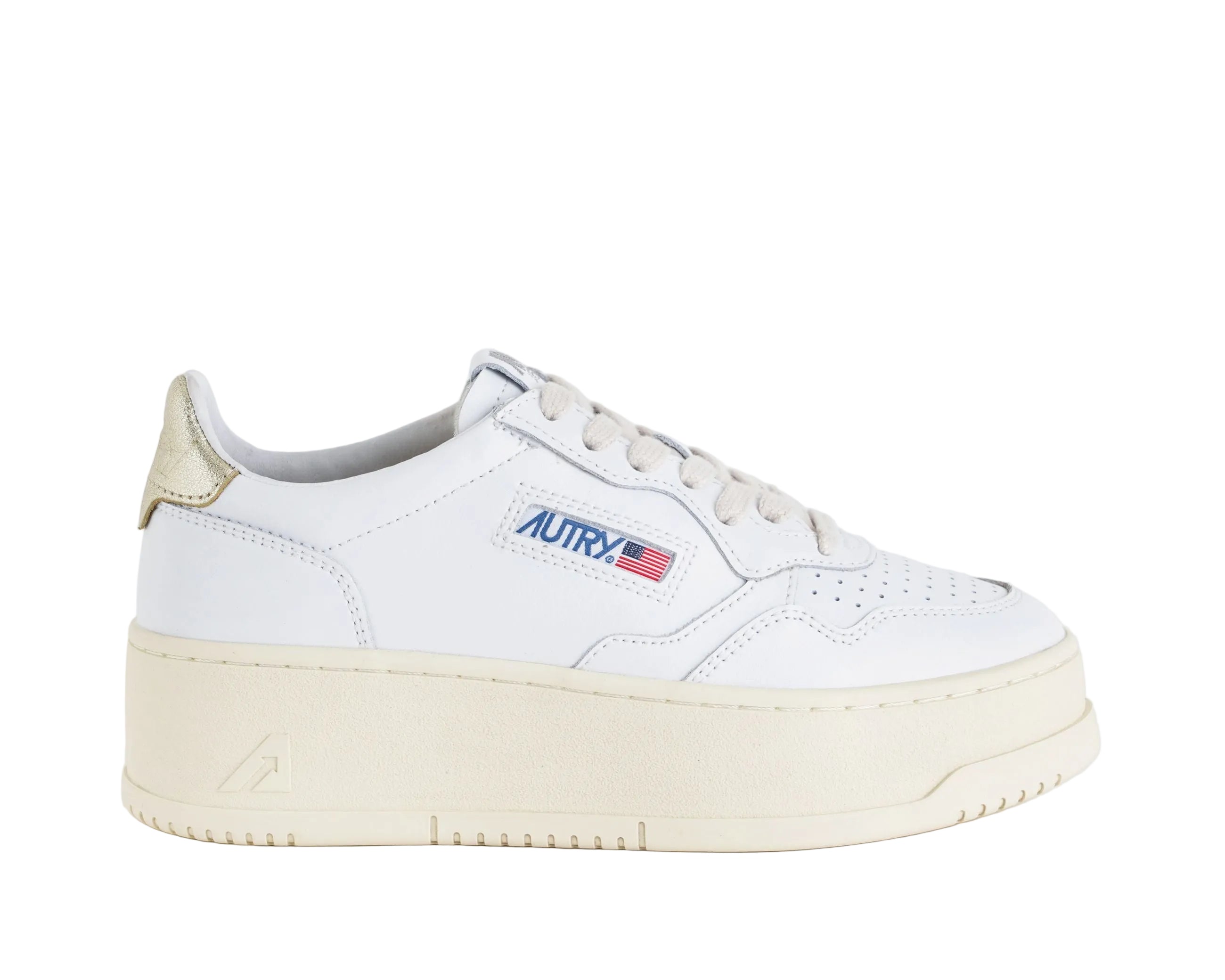 AUTRY Medalist Platform PTLW LL01 sneakers donna pelle bianca platino

