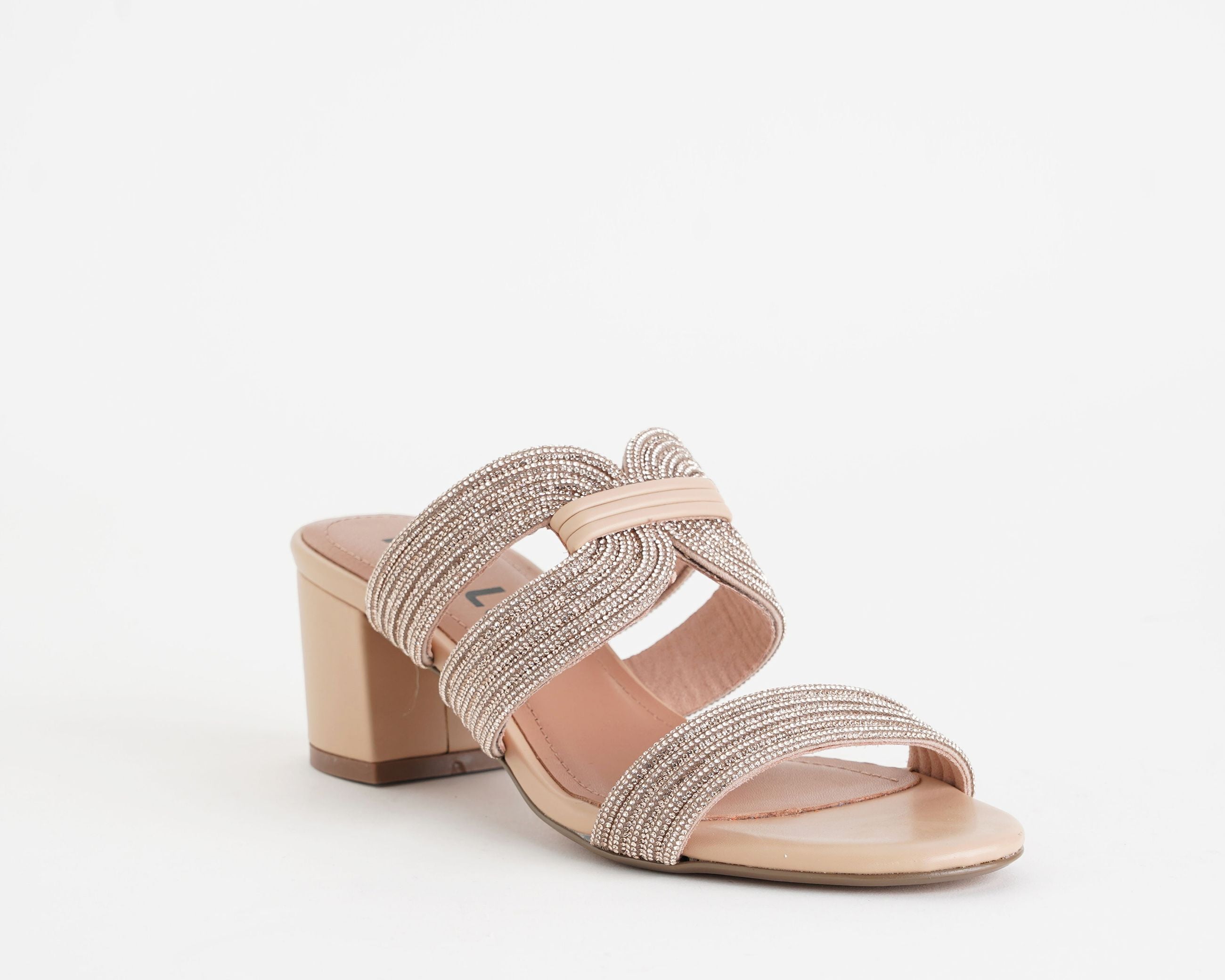 Sandali con tacco Bibi Lou Azalea 940Z00HG Nude Donna – tomaia in sintetico con strass, calzata slip-on, soletta in pelle e suola in gomma, tacco 50 mm
