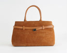Borsa a spalla Marc Ellis Dorado Tote da donna in suede, chiusura clip e tracolla rimovibile, 24x38x18 cm
