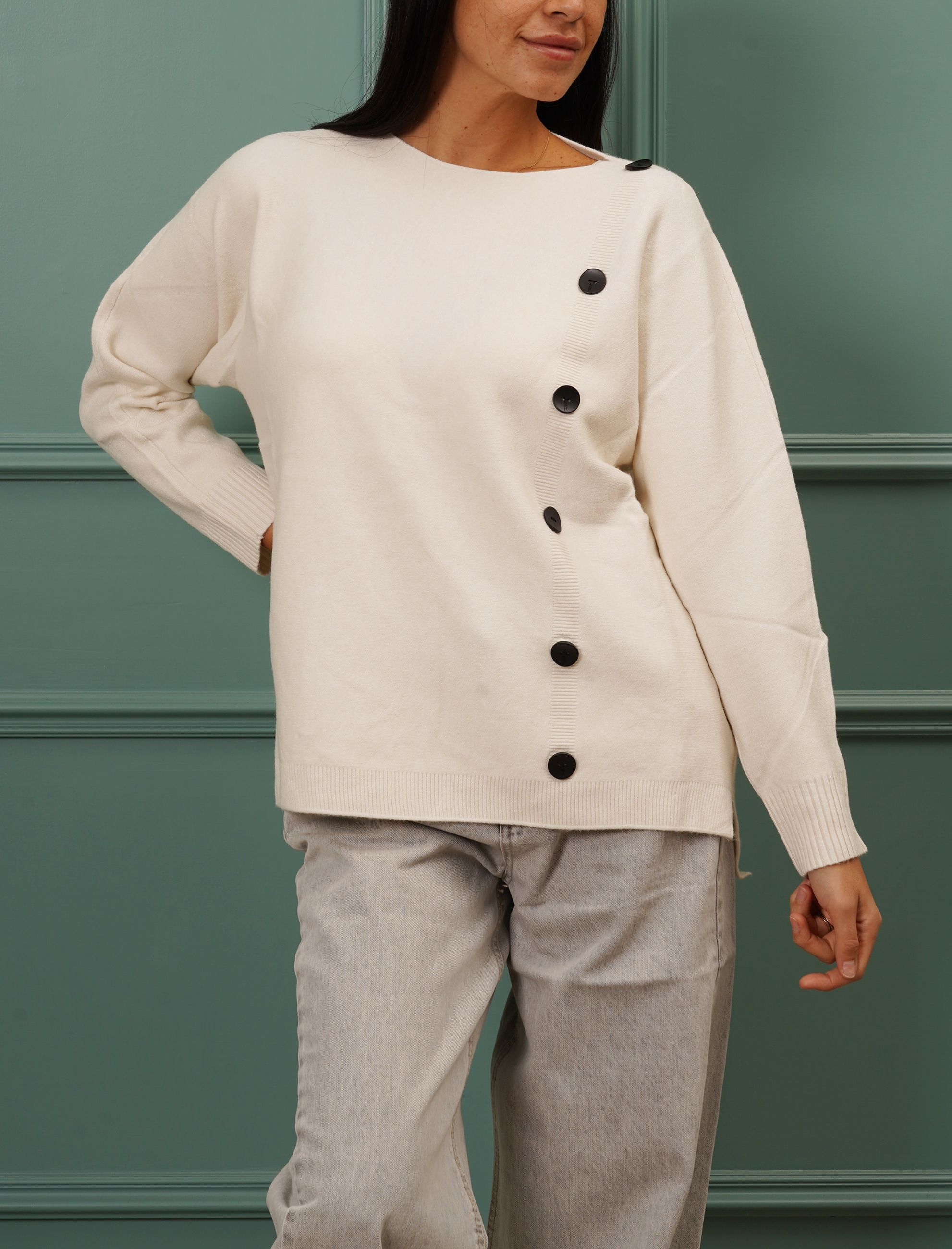 Maglia con dettaglio bottoncini BB GLAMOUR JN1032 Donna