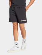 Shorts Adidas Essentials Linear Single Jersey JE9012 nero uomo vista frontale