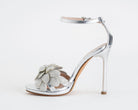 Sandalo alto ALBANO 5611 Argento donna – similpelle pitonata con strass