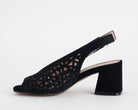 Sandalo alto MELLUSO N653Q NERO - suede con strass, tacco 60 mm, donna