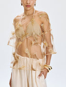 T-Shirt trasparente con paillettes Access Fahion 63-2017-354 Gold