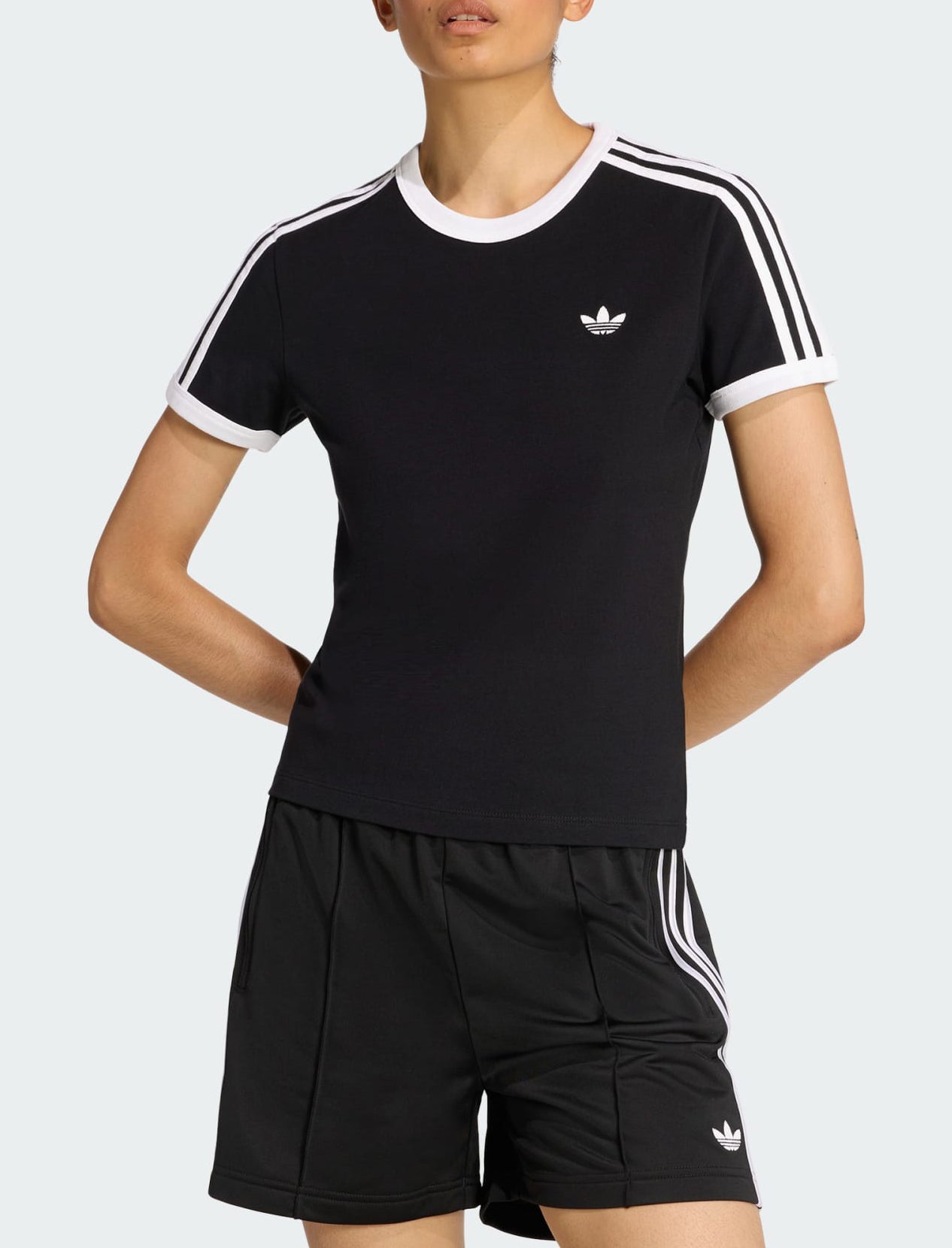 T-Shirt Adidas 3-Stripes Slim KD7980 Black/White Donna