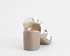 Sandalo con tacco IGI&CO 1171222 bianco da donna, tomaia in nappa e cinturino regolabile, tacco 70 mm
